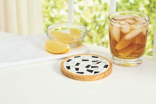 4" Round Black & White Coaster Mosaic Kit by Make Market®